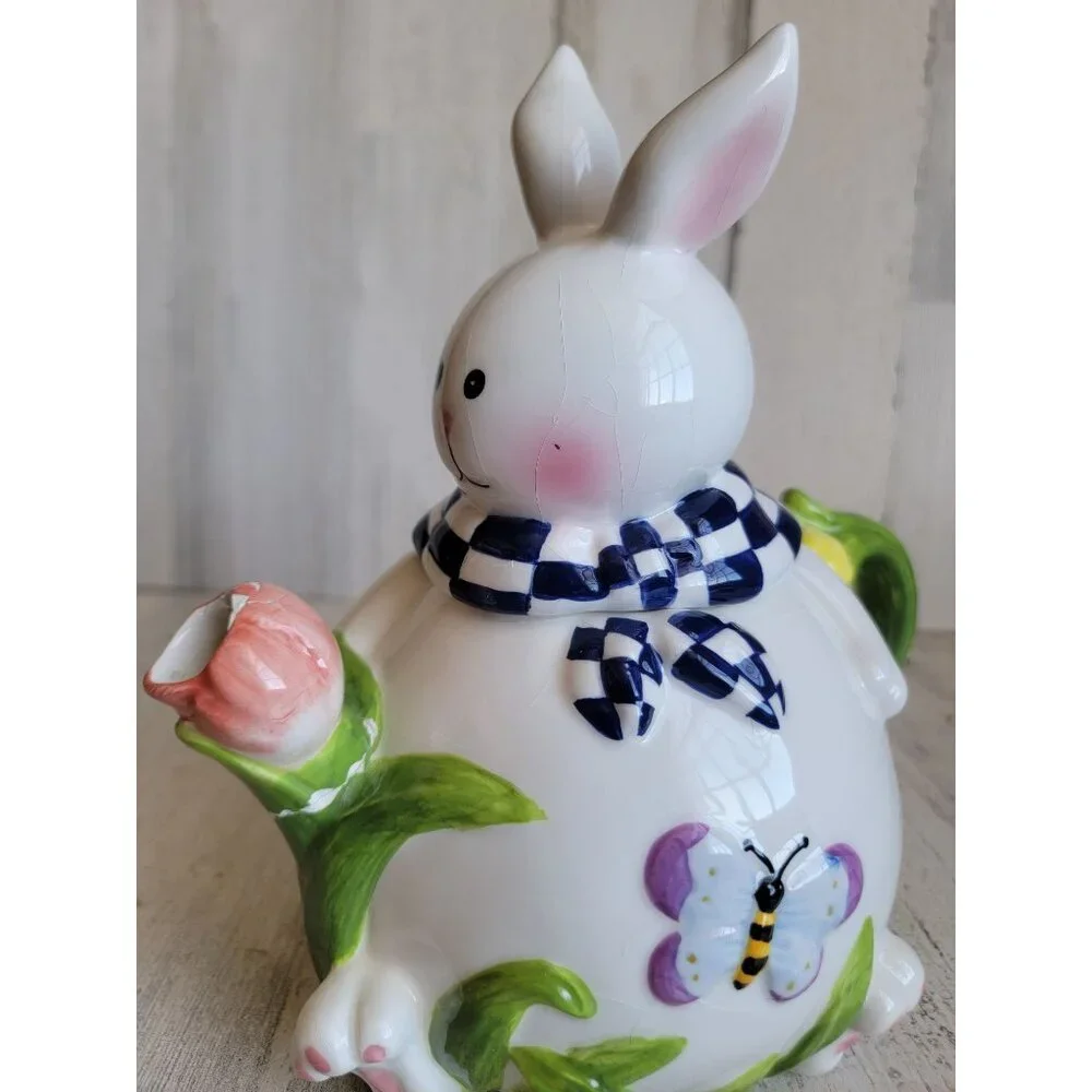 Mercuries Rabbit‎ bunny AS IS Teapot spring tulip